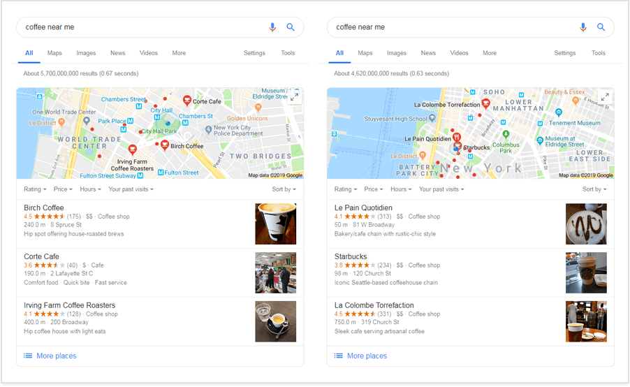 نقشه گوگل در جستجو ی کاربر
